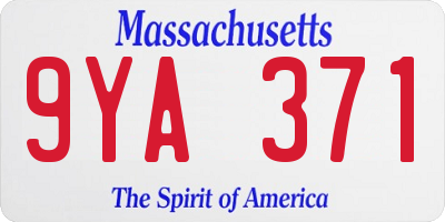 MA license plate 9YA371