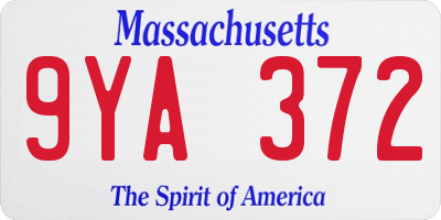 MA license plate 9YA372