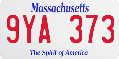MA license plate 9YA373