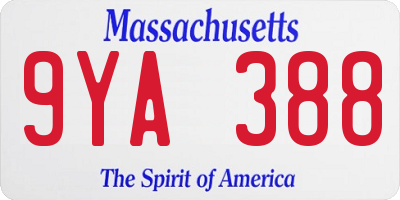 MA license plate 9YA388