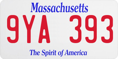 MA license plate 9YA393