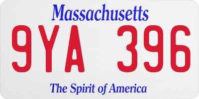 MA license plate 9YA396