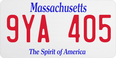 MA license plate 9YA405