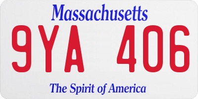 MA license plate 9YA406