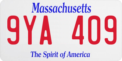 MA license plate 9YA409