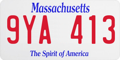 MA license plate 9YA413