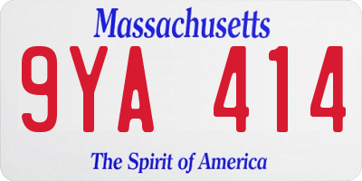 MA license plate 9YA414
