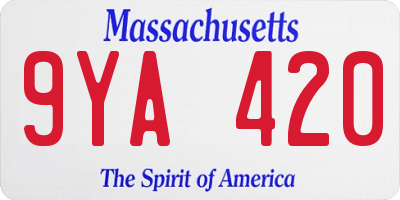 MA license plate 9YA420