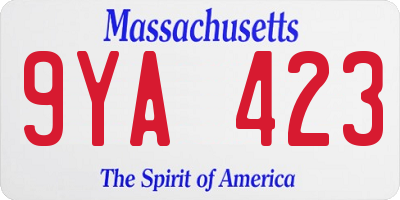 MA license plate 9YA423
