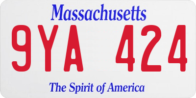 MA license plate 9YA424
