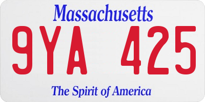 MA license plate 9YA425