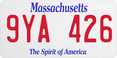 MA license plate 9YA426
