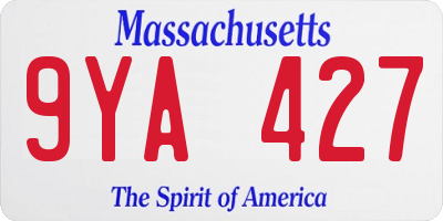 MA license plate 9YA427