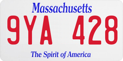 MA license plate 9YA428