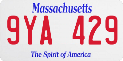 MA license plate 9YA429