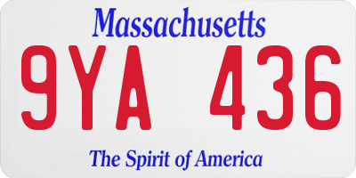MA license plate 9YA436
