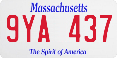 MA license plate 9YA437