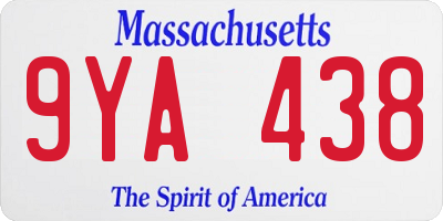 MA license plate 9YA438