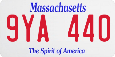 MA license plate 9YA440