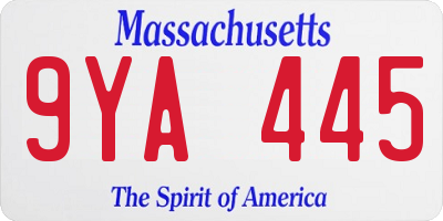 MA license plate 9YA445