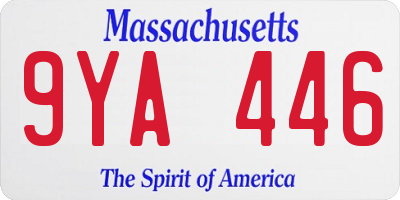 MA license plate 9YA446