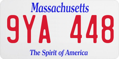 MA license plate 9YA448