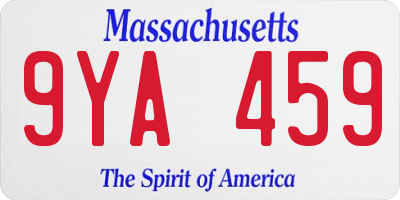 MA license plate 9YA459