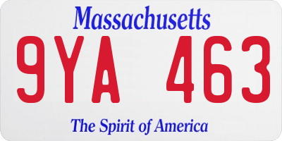 MA license plate 9YA463