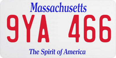 MA license plate 9YA466