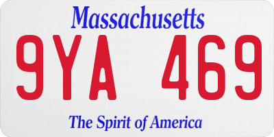 MA license plate 9YA469