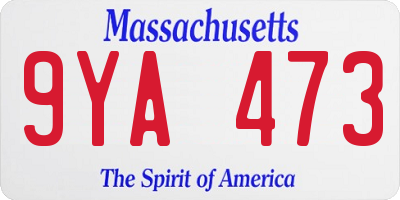 MA license plate 9YA473