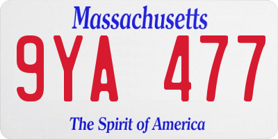 MA license plate 9YA477