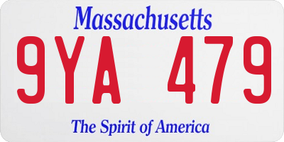 MA license plate 9YA479