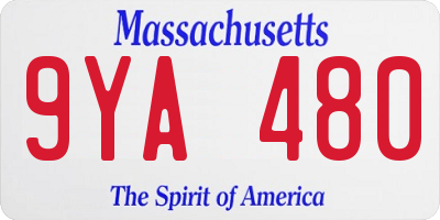 MA license plate 9YA480