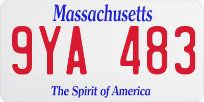 MA license plate 9YA483