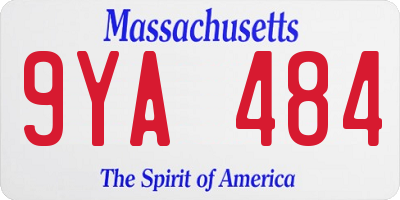 MA license plate 9YA484