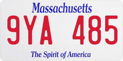MA license plate 9YA485