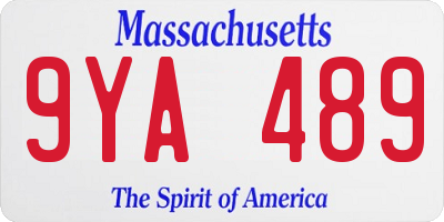 MA license plate 9YA489