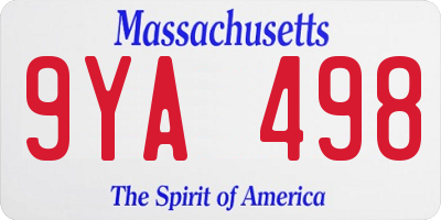 MA license plate 9YA498