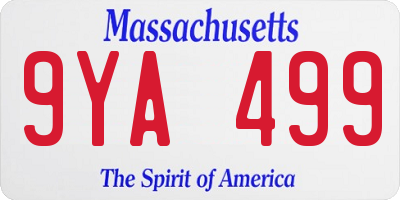 MA license plate 9YA499