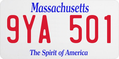 MA license plate 9YA501
