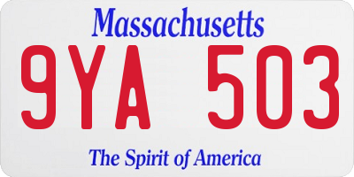 MA license plate 9YA503