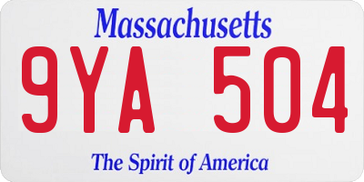 MA license plate 9YA504