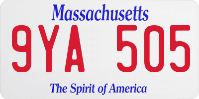 MA license plate 9YA505