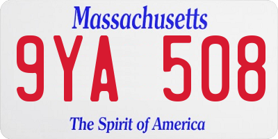 MA license plate 9YA508
