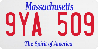 MA license plate 9YA509