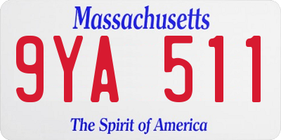 MA license plate 9YA511
