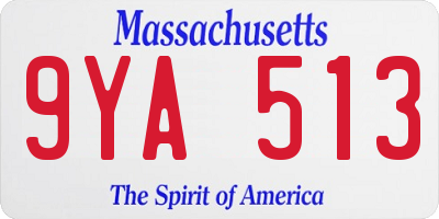 MA license plate 9YA513