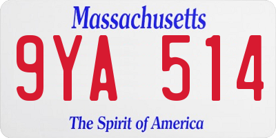 MA license plate 9YA514