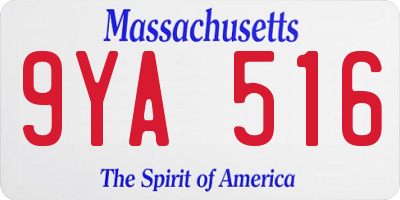 MA license plate 9YA516